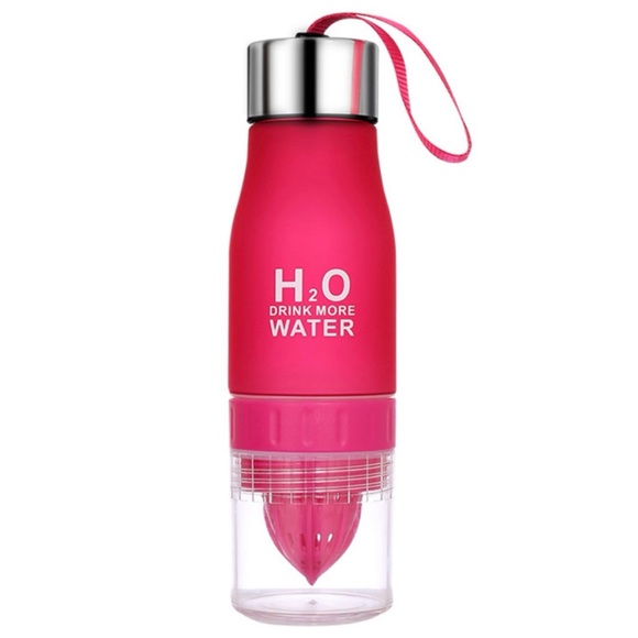 (NWOT) Hot Pink/White Fruit Infusion Water Bottle - Picture 1 of 16